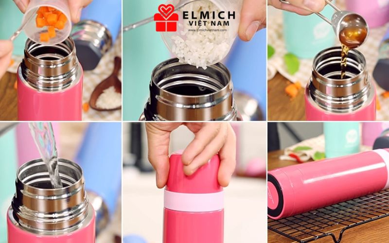 Các bước nấu cháo bằng bình nước giữ nhiệt tại nhà đơn giản